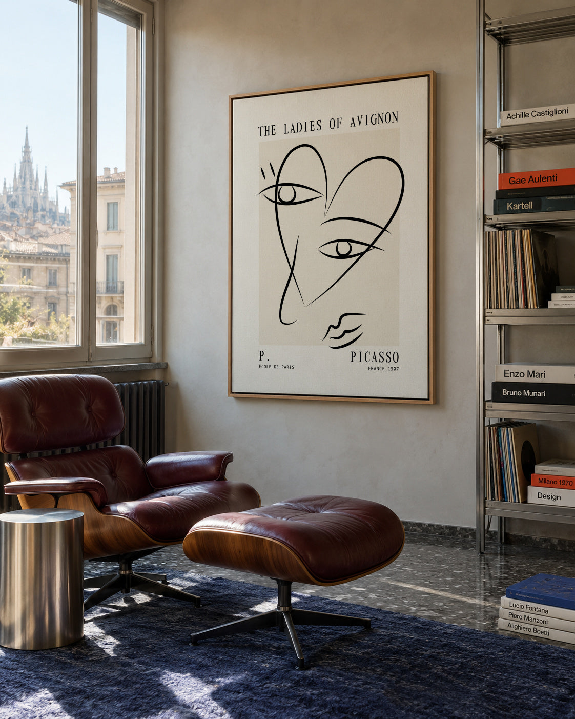 Picasso Ladies of Avignon sketch Poster - Framed canvas in an interior