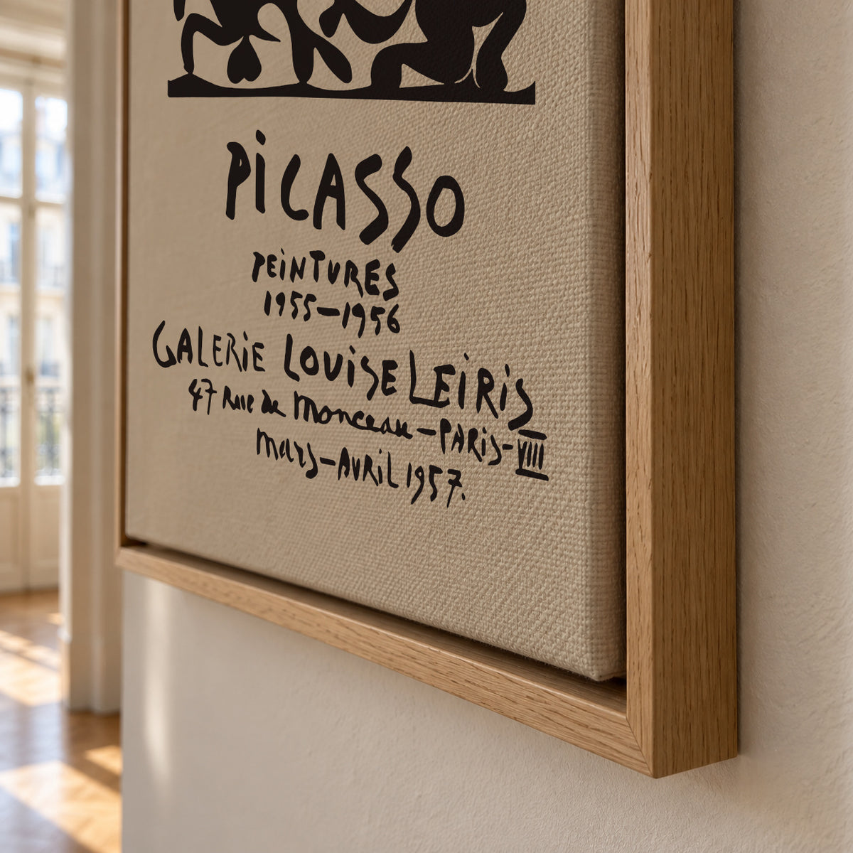 PABLO PICASSO Galerie Louise Leiris Print Poster - Framed canvas detail