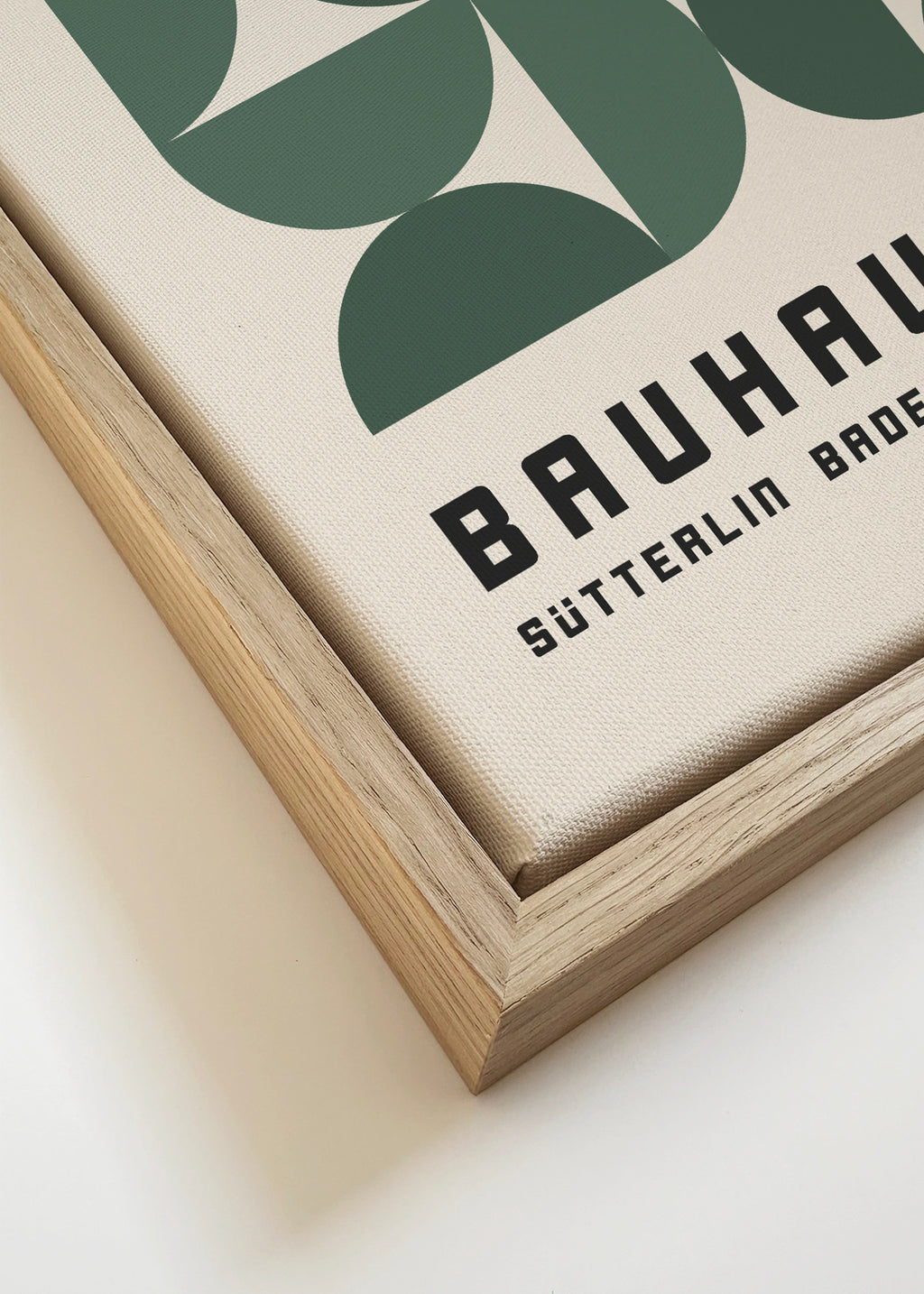 Bauhaus Green Exhibition Poster - Framed canvas detail