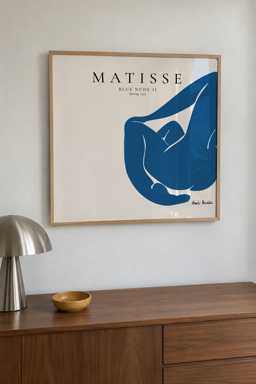 Henri Matisse Blue Nude II, spring 1952 - Square - Framed poster in an interior