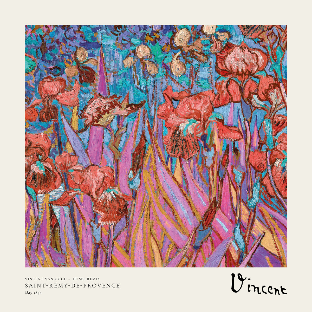 Vincent van Gogh - Irises Remix - Square - Unframed art print