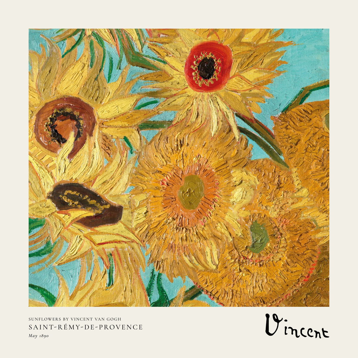 Sunflowers by Vincent van Gogh - Square - Unframed art print