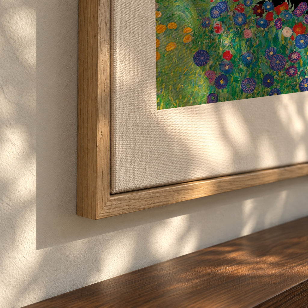 Gustav Klimt Garden Cat Print - Square - Framed canvas detail