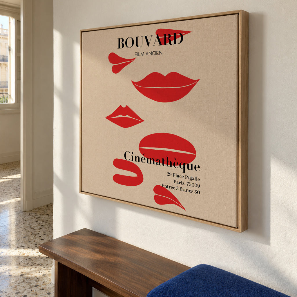 Bouvard Cinémathéque 1969 Film Poster - Square - Framed canvas in an interior