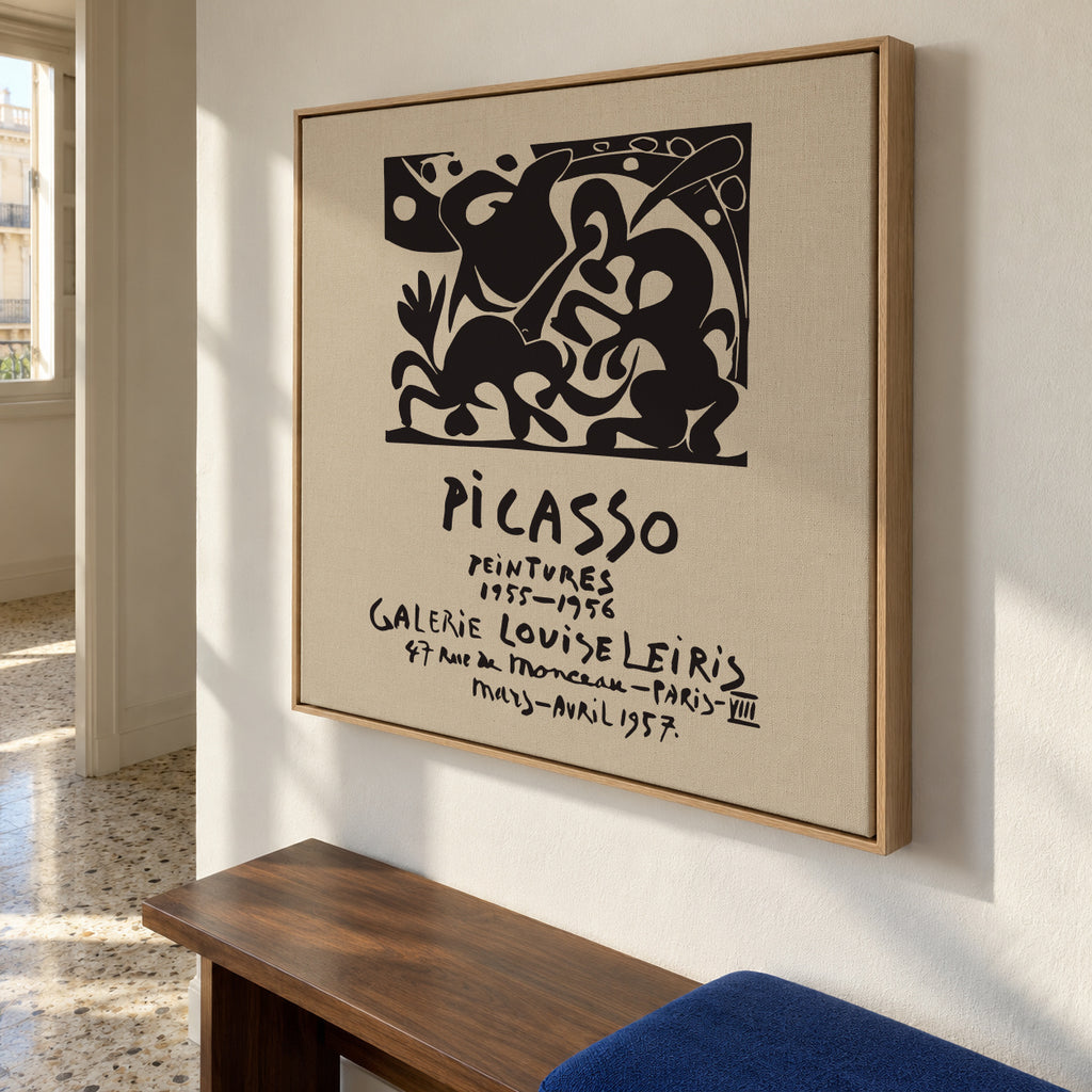 PABLO PICASSO Galerie Louise Leiris Print Poster - Square - Framed canvas in an interior