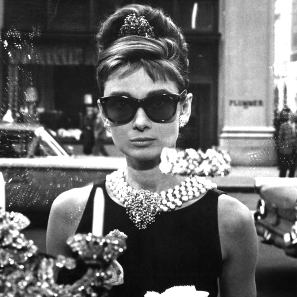 Audrey Hepburn in Breakfast at Tiffany vintage photograph.  - Square