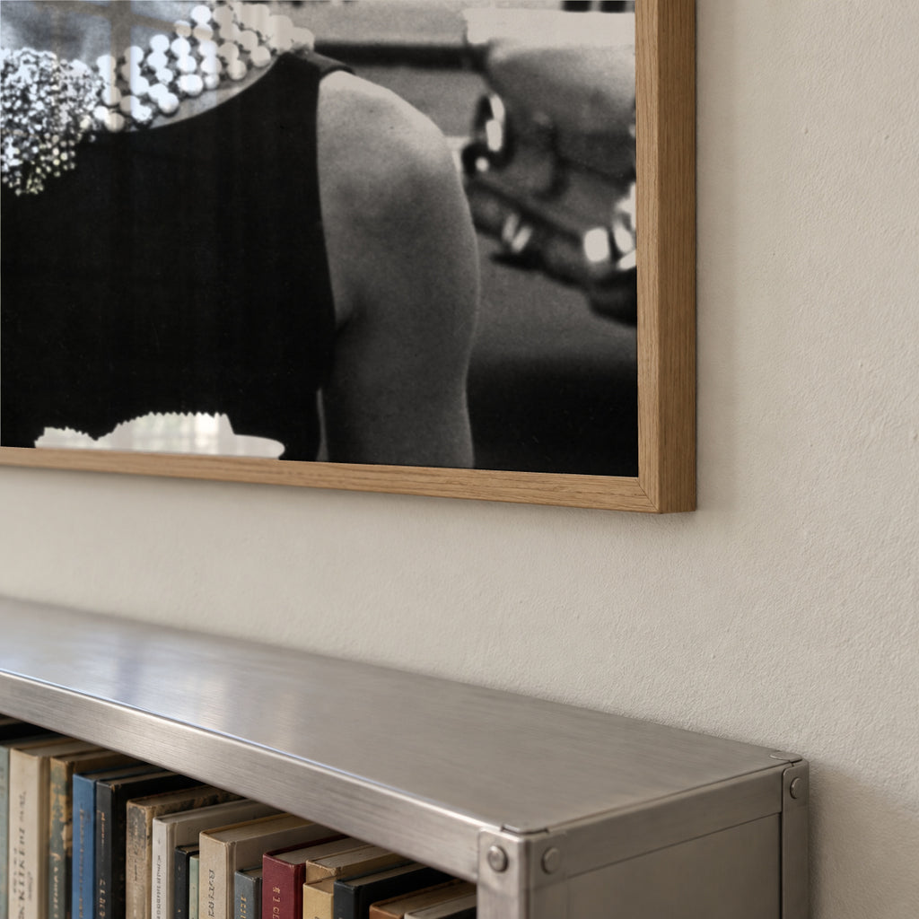 Audrey Hepburn in Breakfast at Tiffany vintage photograph. - Square - Framed poster detail