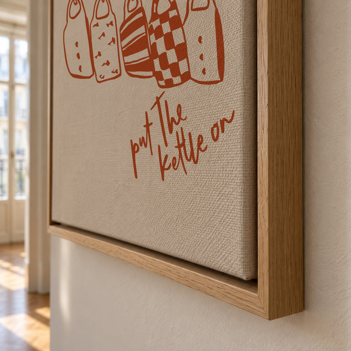 Life Simple simple pleasures - Put the kettle on - Framed canvas detail
