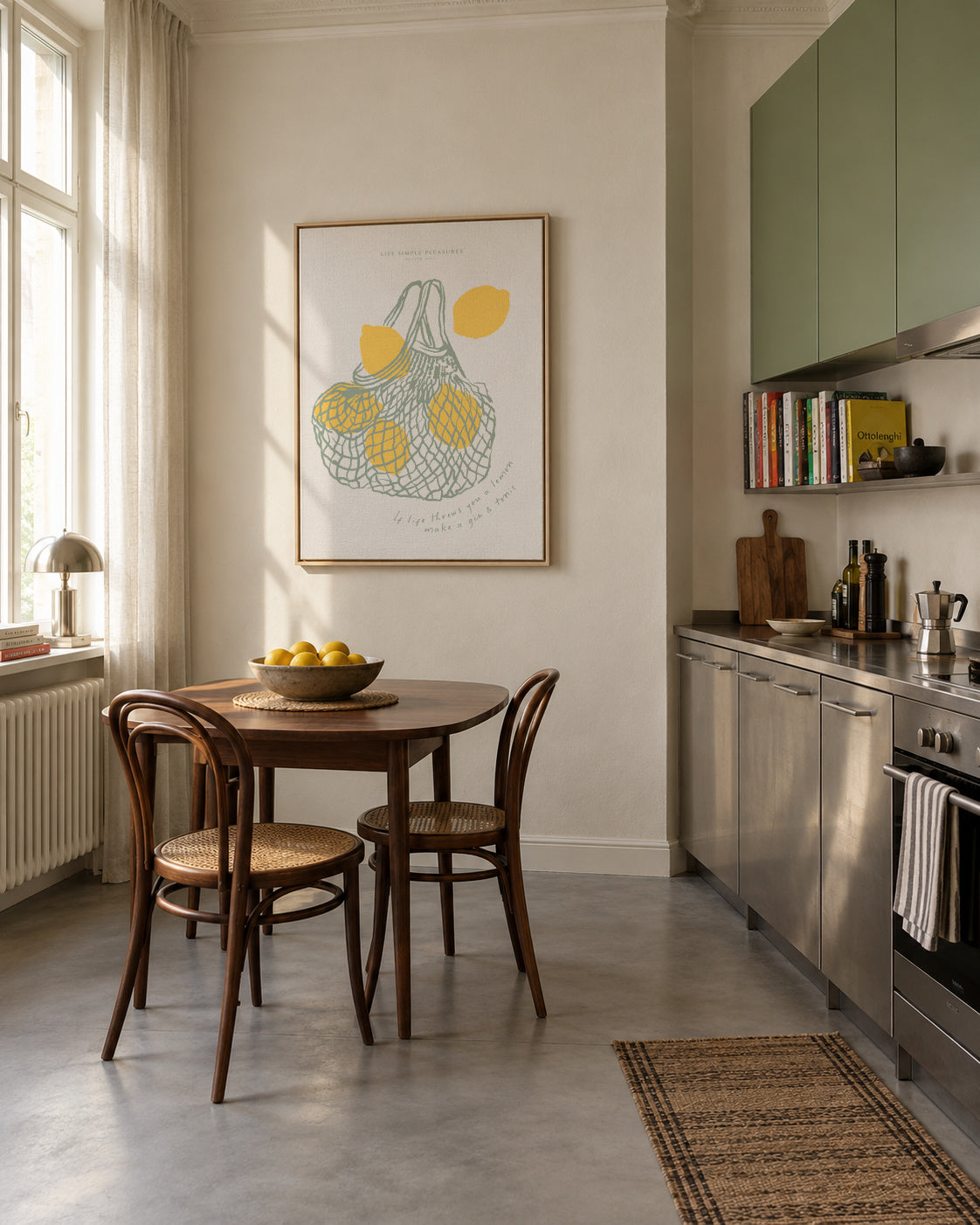 Life Simple simple pleasures - Make Gin & Tonic - Framed canvas in an interior