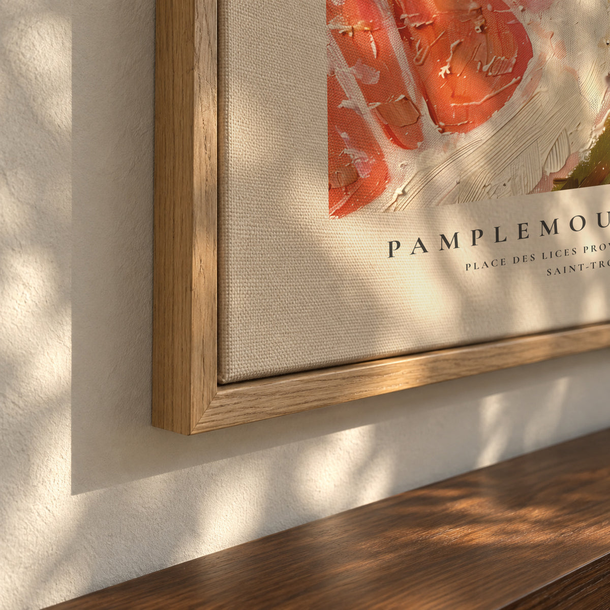 Le marche fermier - PAMPLEMOUSSE ROSE - Framed canvas detail