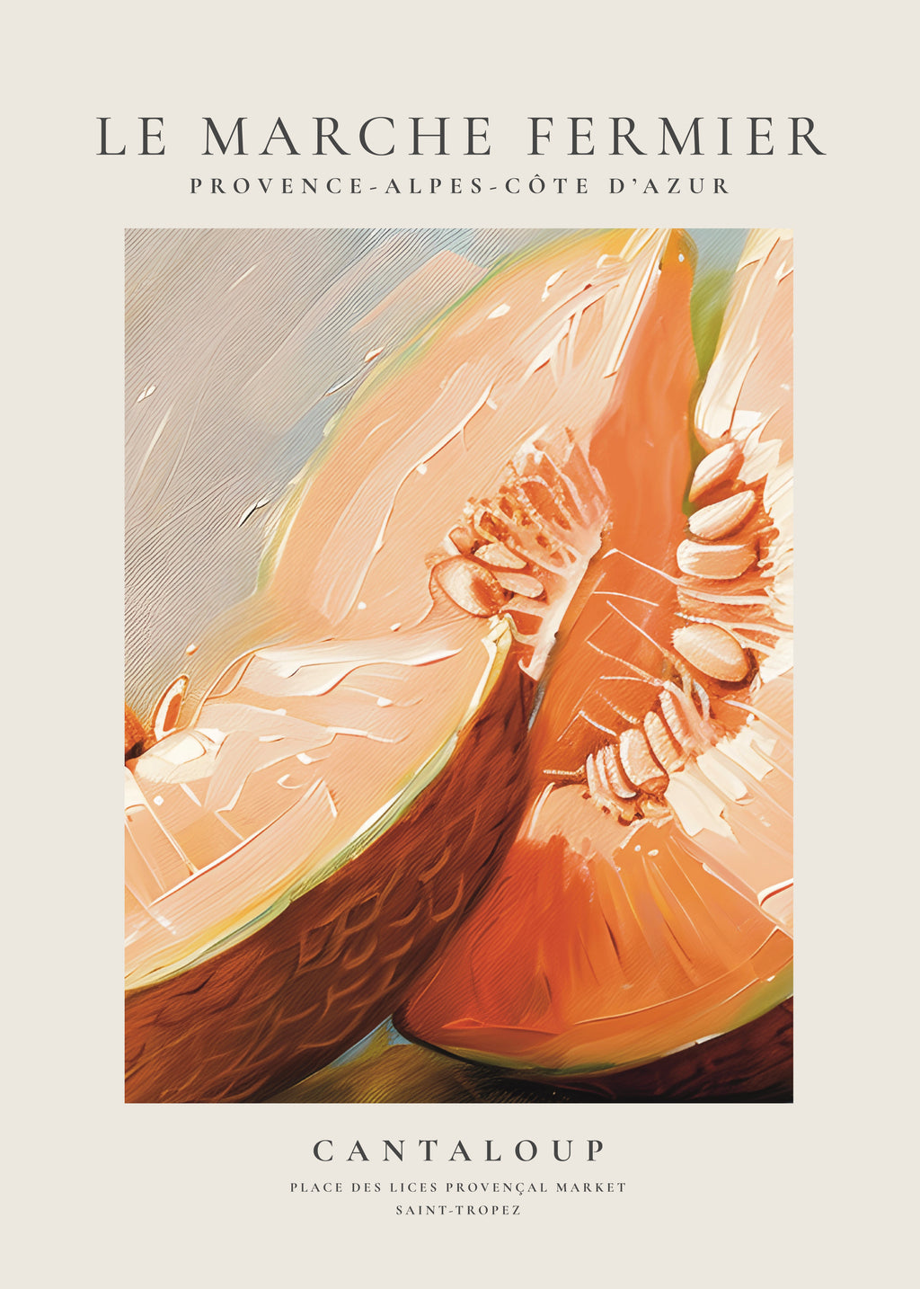 Le marche fermier - cantaloup - Unframed art print