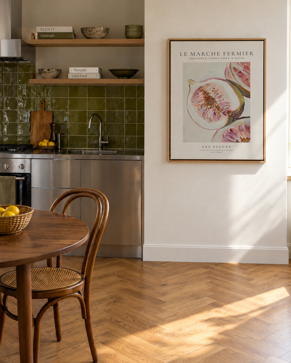 Le marche fermier - LES FIGUES - Framed canvas in an interior