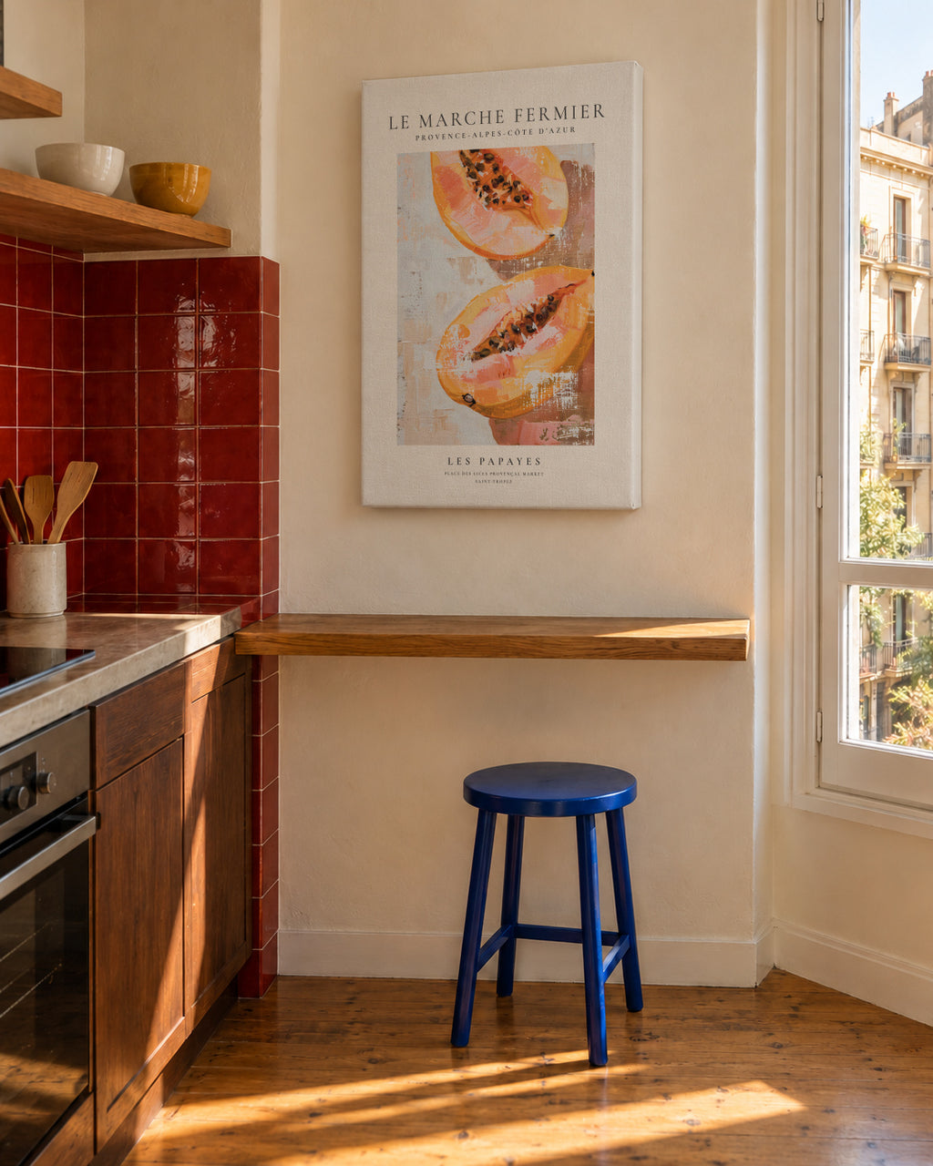 Le marche fermier - LES PAPAYES - Unframed canvas in an interior