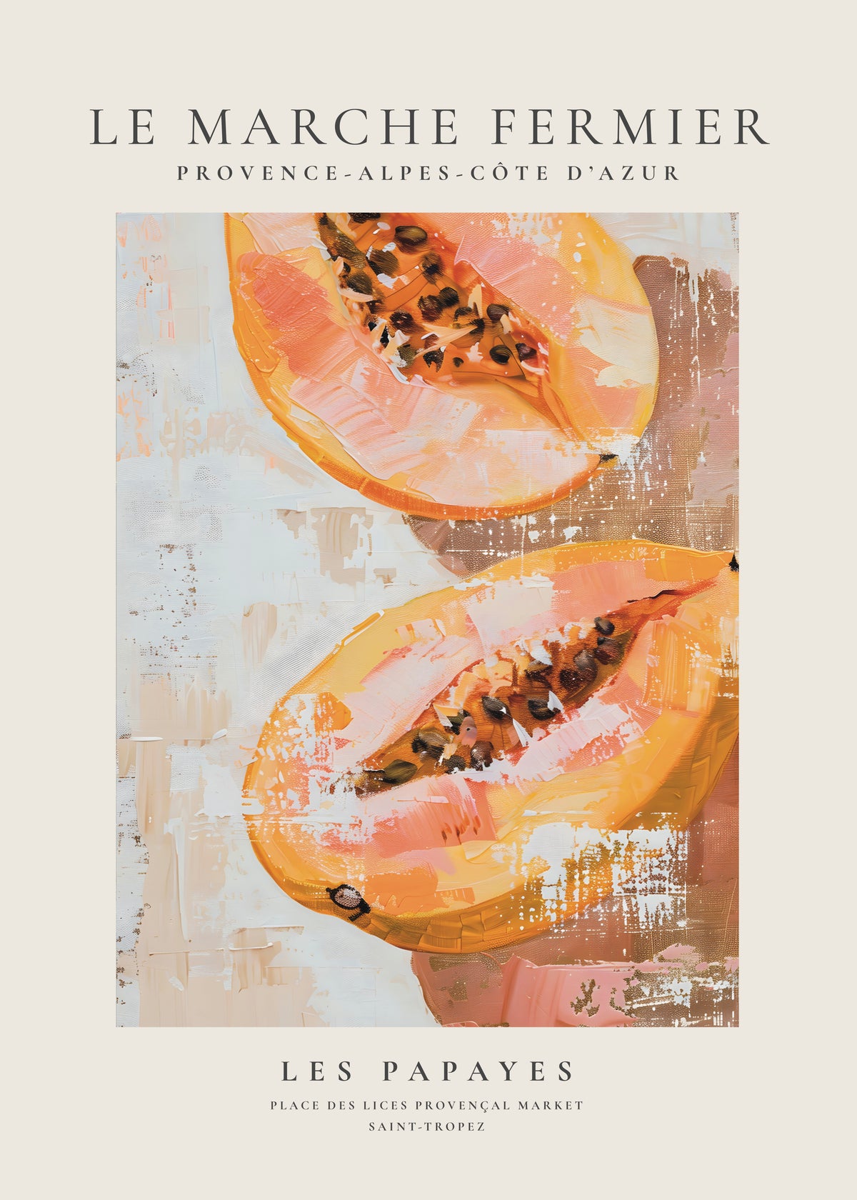 Le marche fermier - LES PAPAYES - Unframed art print