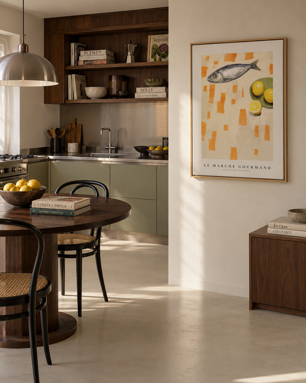 LE MARCHE GOURMAND- Fish Market - Framed canvas in an interior