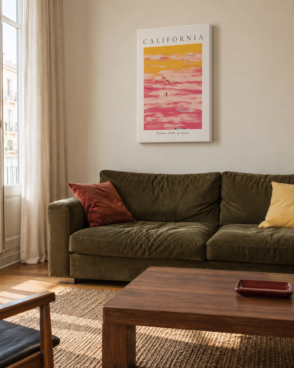 California - Unframed canvas in an interior