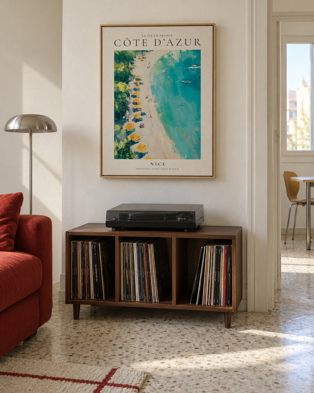La vie en France, Nice - Framed canvas in an interior