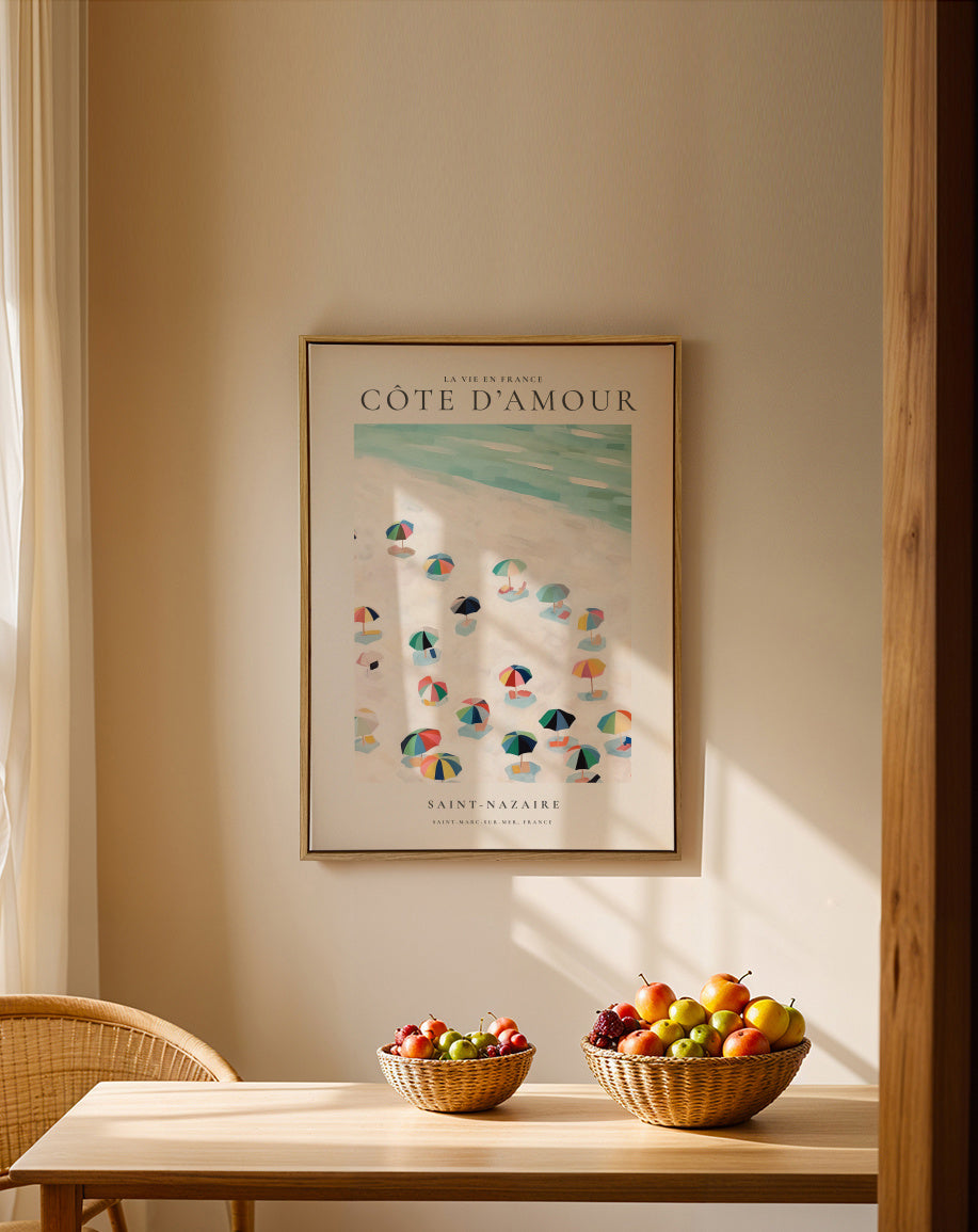 La vie en France, Côte d’Amour - Framed canvas in an interior