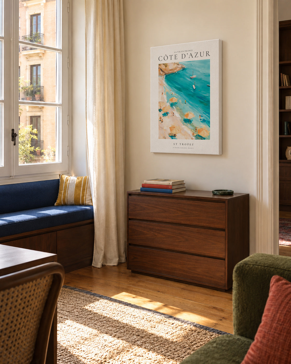 La vie en France, St Tropez - Unframed canvas in an interior