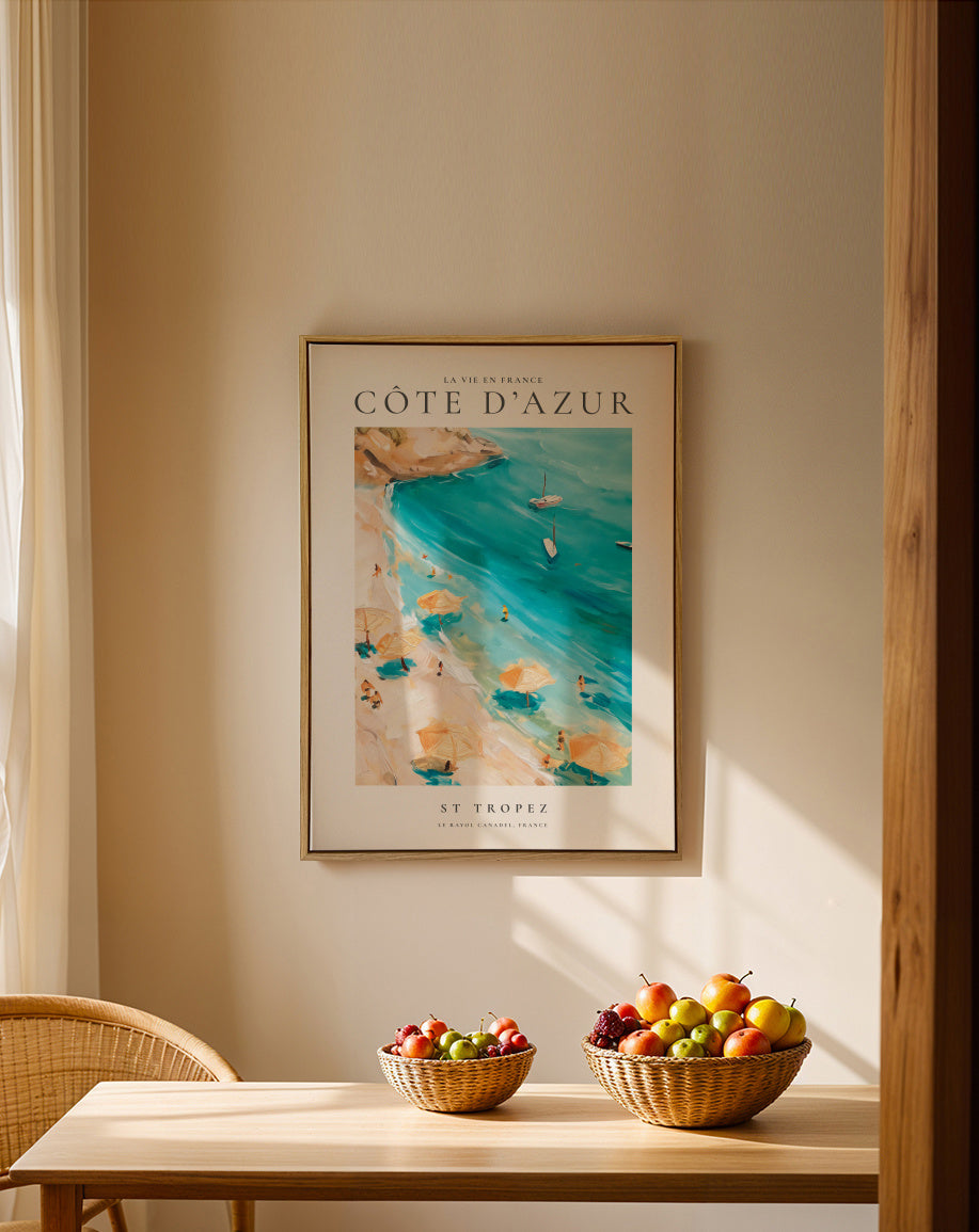 La vie en France, St Tropez - Framed canvas in an interior
