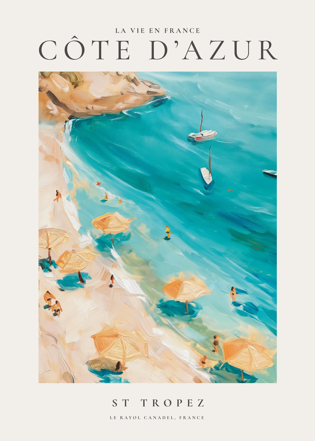 La vie en France, St Tropez - Unframed art print