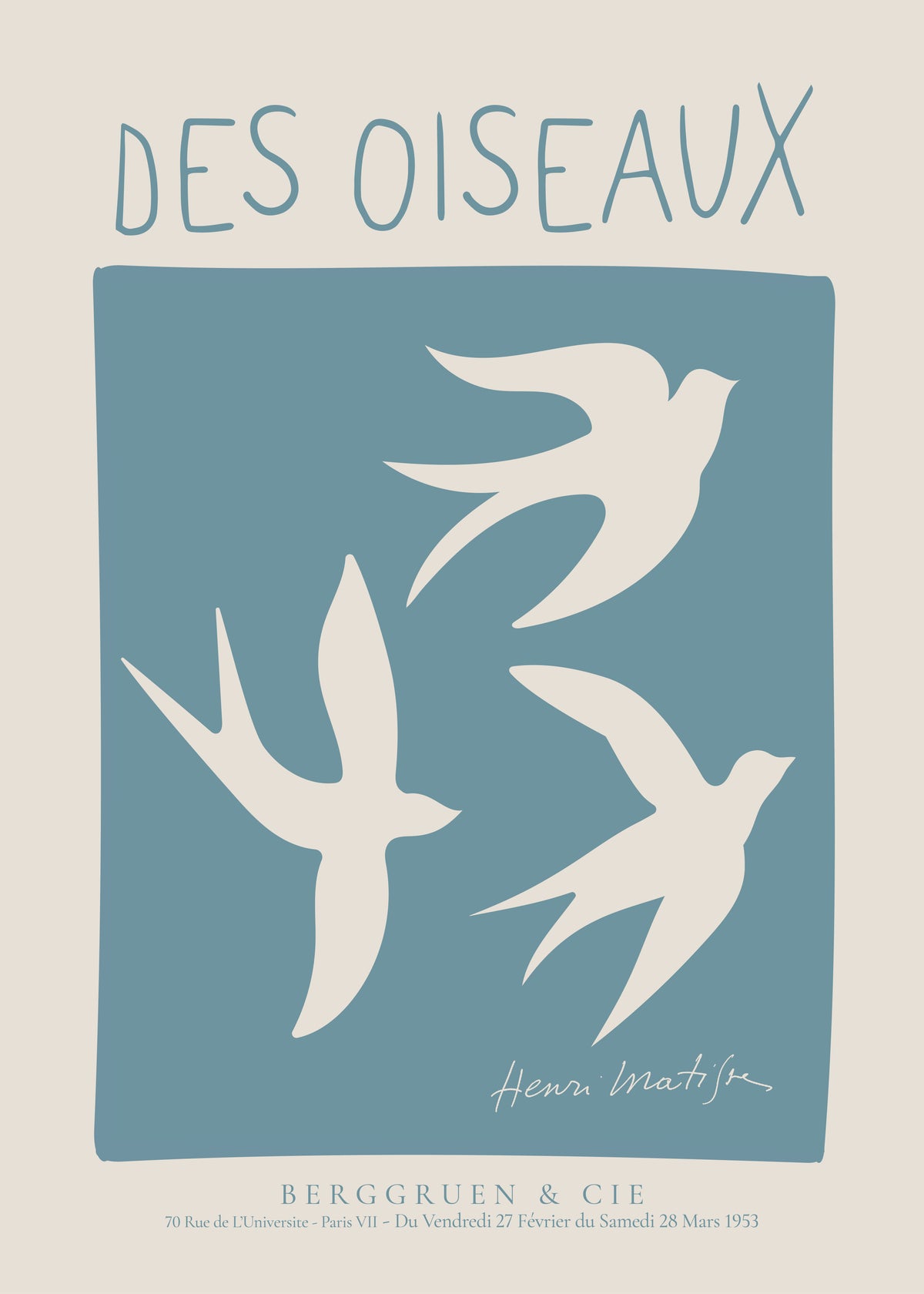 Henri Matisse,Des Oiseaux - Unframed art print