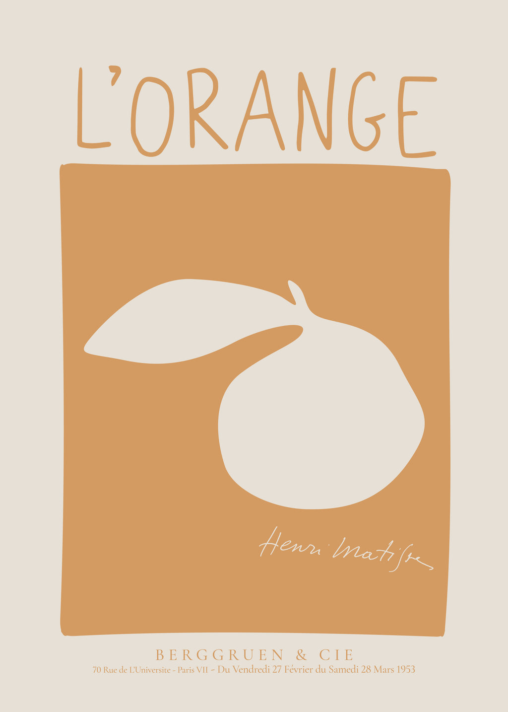 Henri Matisse, L’Orange - Unframed art print