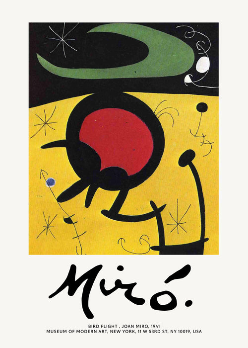 Joan Miro, Bird Flight - Unframed art print