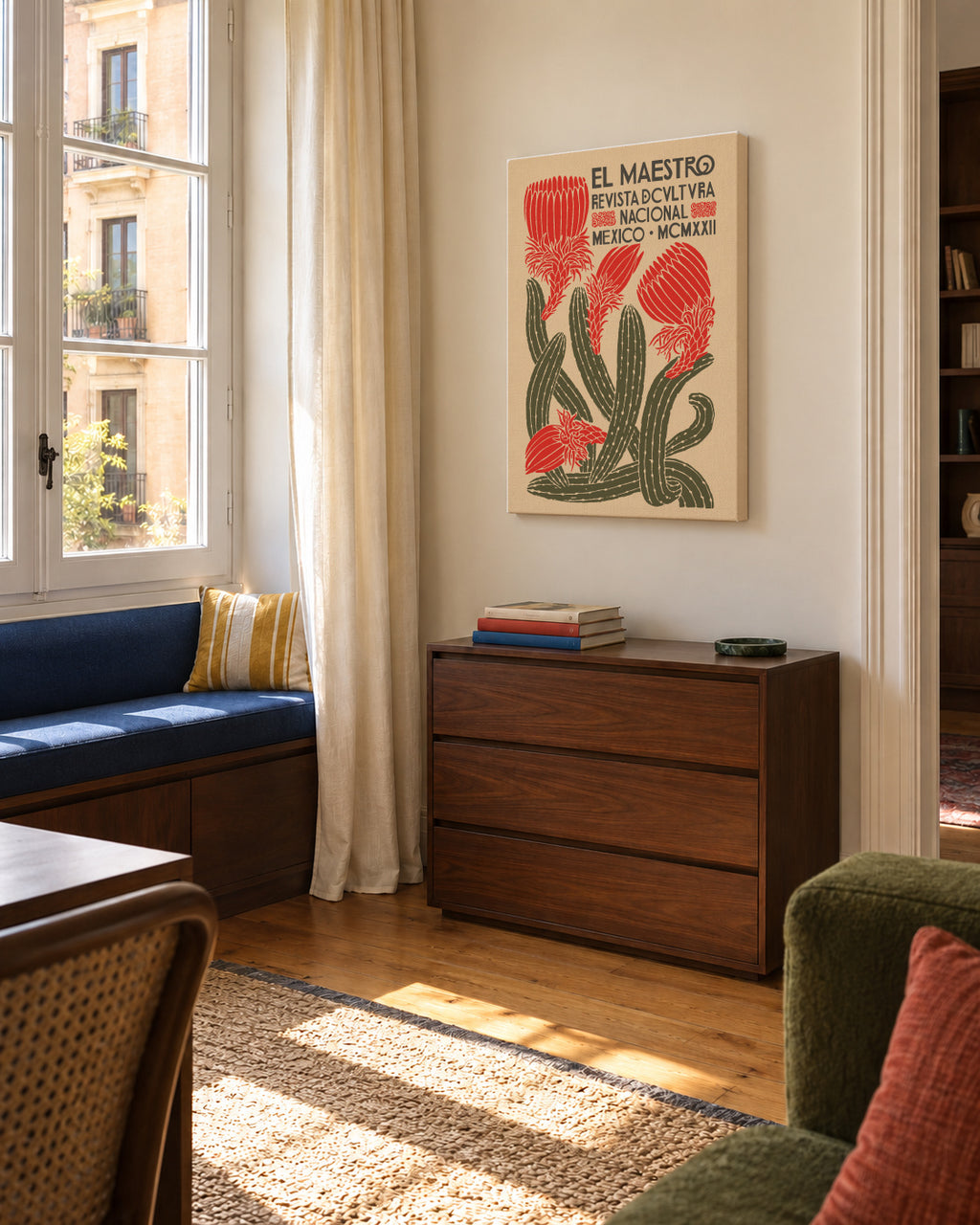 El Maestro, Revista Nacional Cactus poster - Unframed canvas in an interior