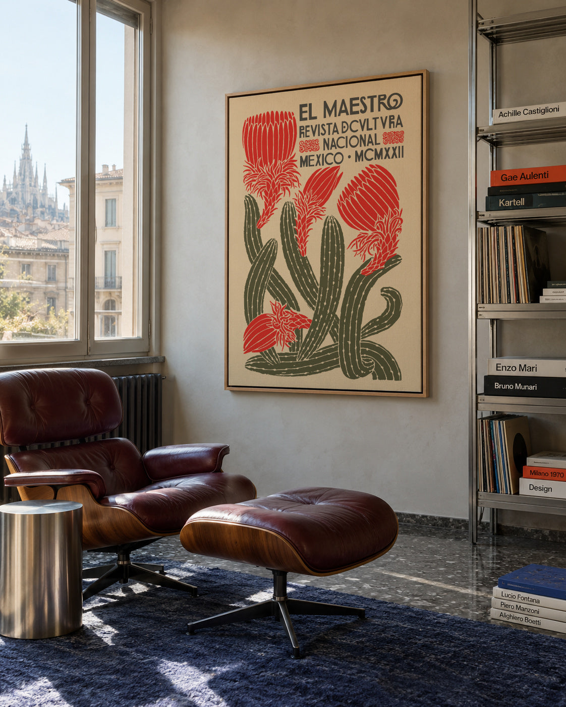 El Maestro, Revista Nacional Cactus poster - Framed canvas in an interior