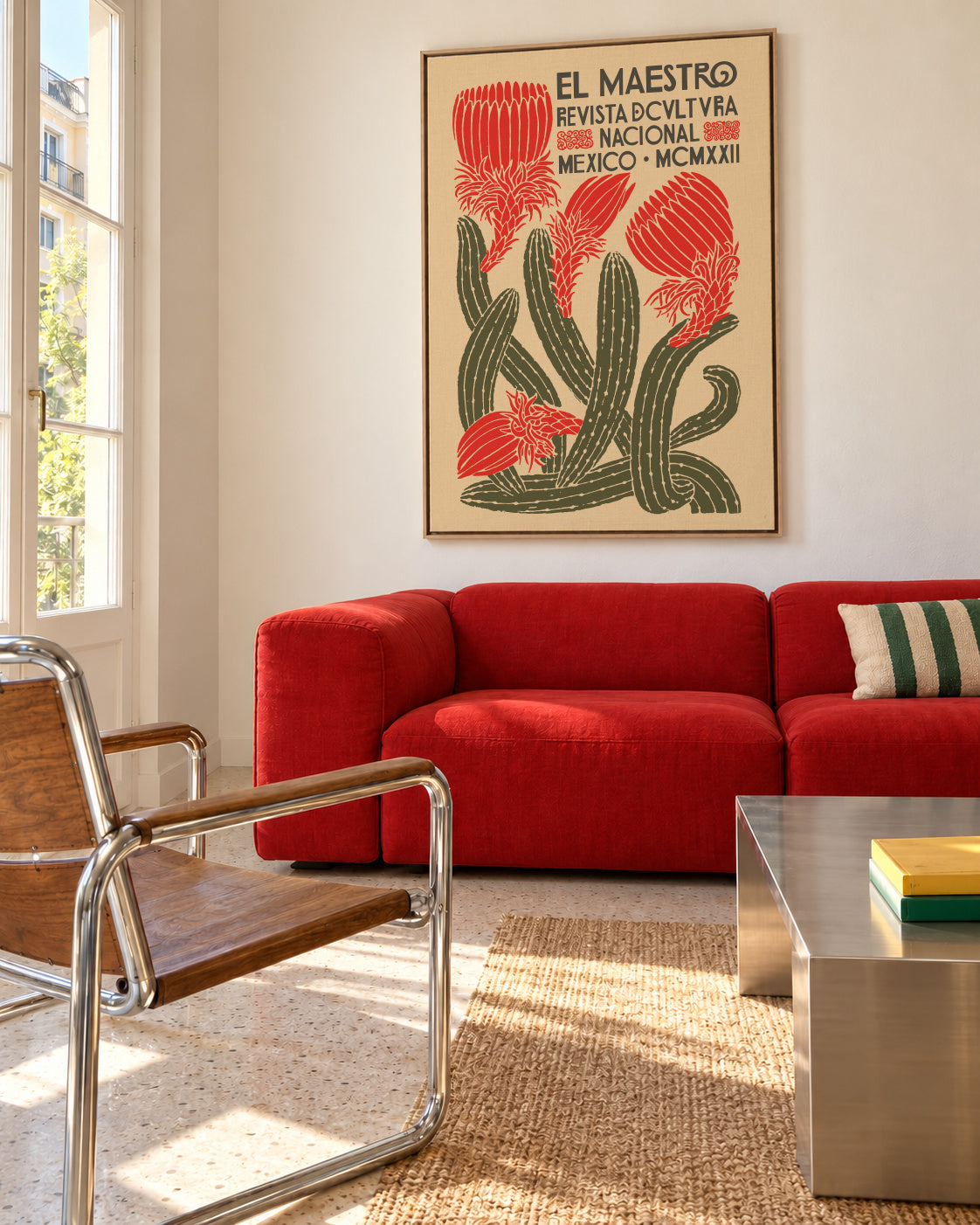 El Maestro, Revista Nacional Cactus poster - Framed canvas in an interior