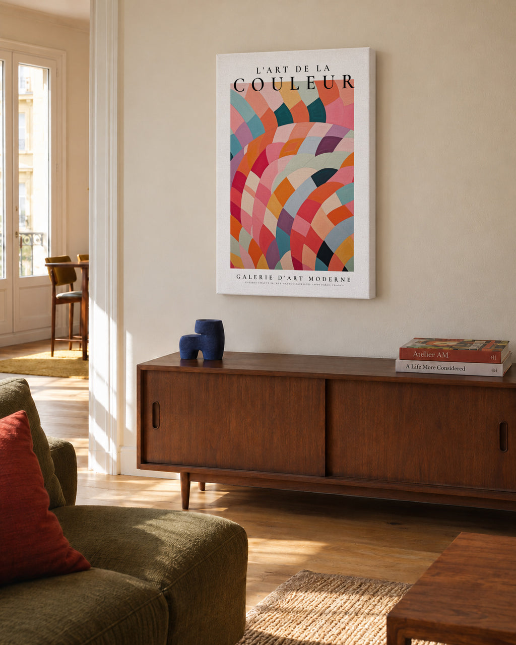 L'Art De La Couleur - Unframed canvas in an interior