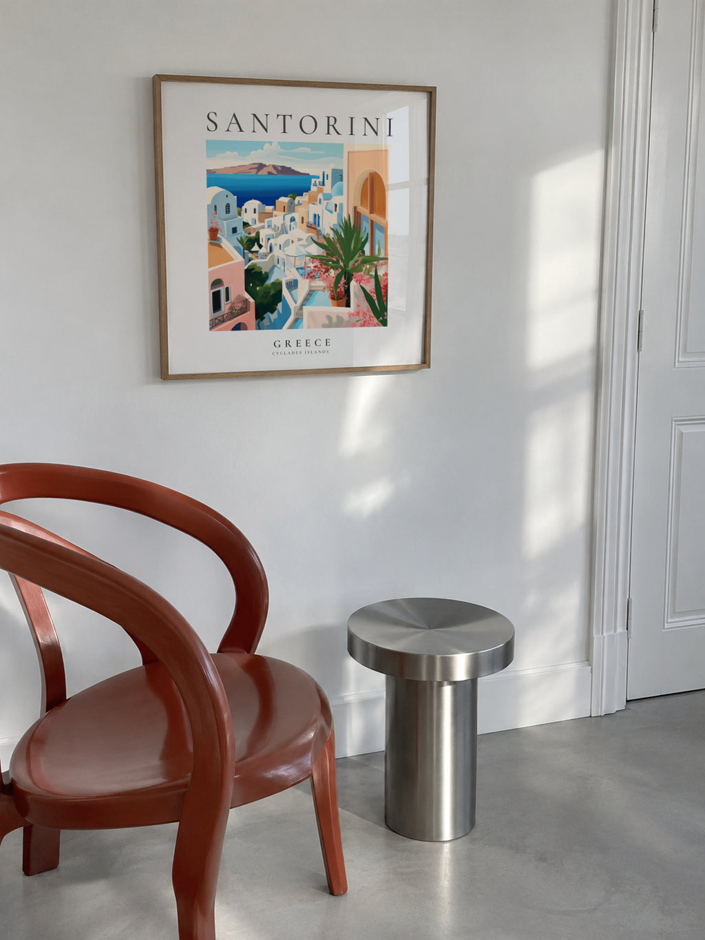 Santorini, Greece - SQUARE - Framed poster in an interior