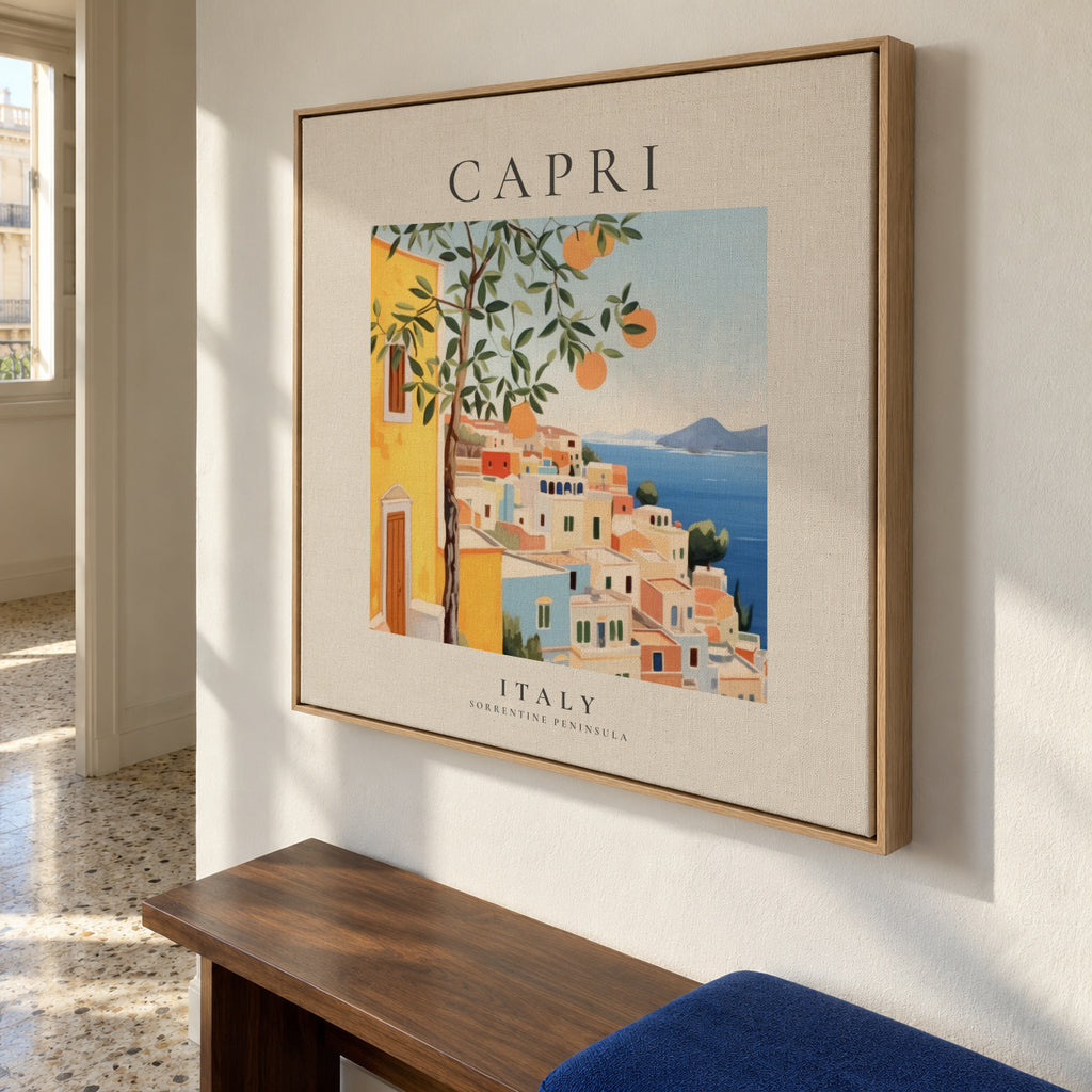 Capri, Italy - SQUARE - Framed canvas in an interior