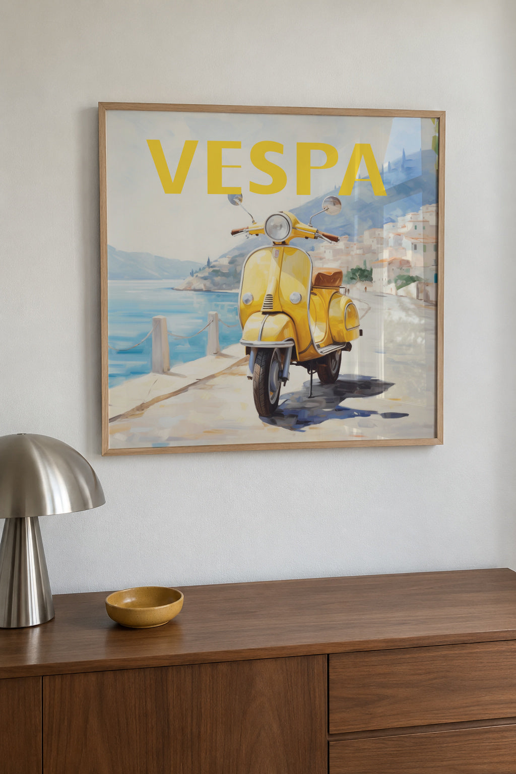 Vespa - SQUARE - Framed poster in an interior