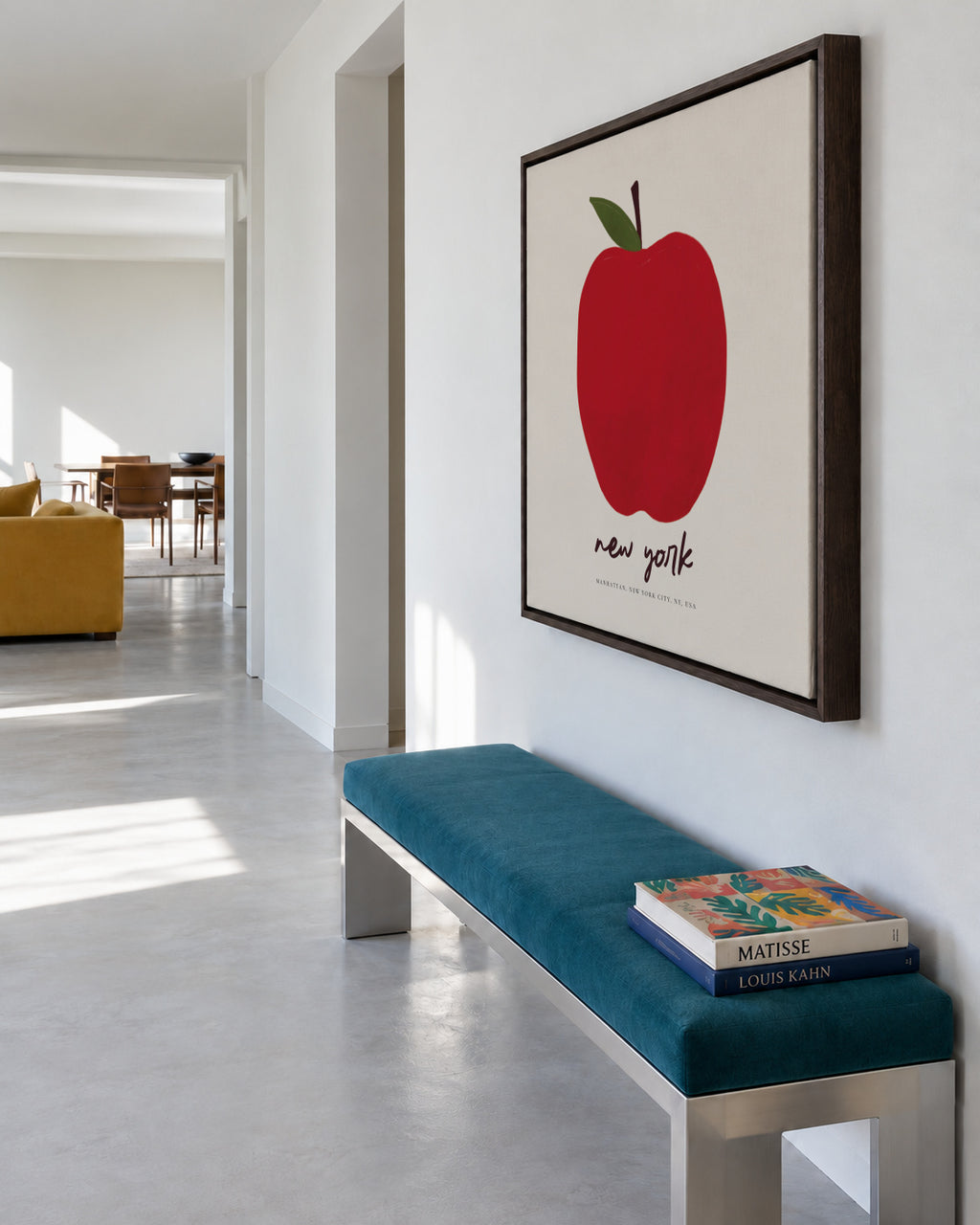 The Big Apple, NYC - SQUARE - Framed canvas in an interior