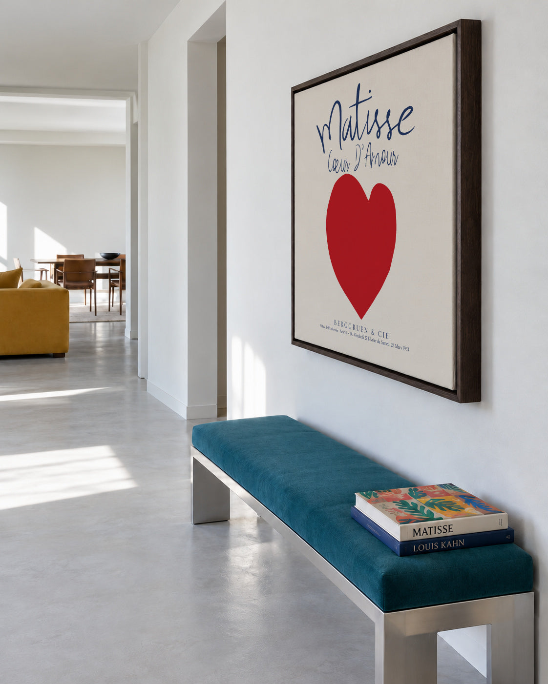 Henri Matisse, Coeur d'amour - SQUARE - Framed canvas in an interior