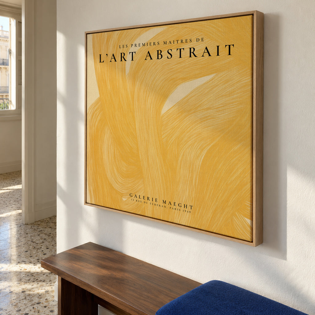 L’Art Abstrait, La Galerie Maeght Exhibition Poster - SQUARE - Framed canvas in an interior