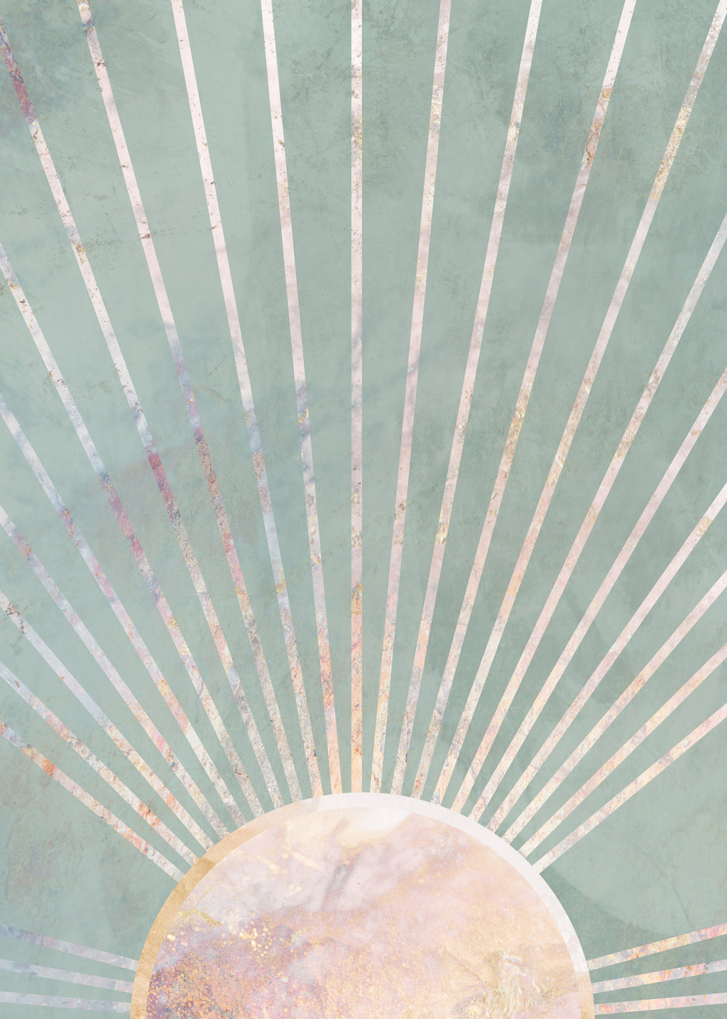 Sage green Boho Sunrise 1 - Unframed art print