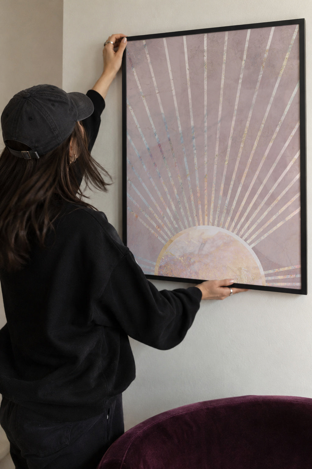 Pink Boho Sunrise 1 - Framed poster detail