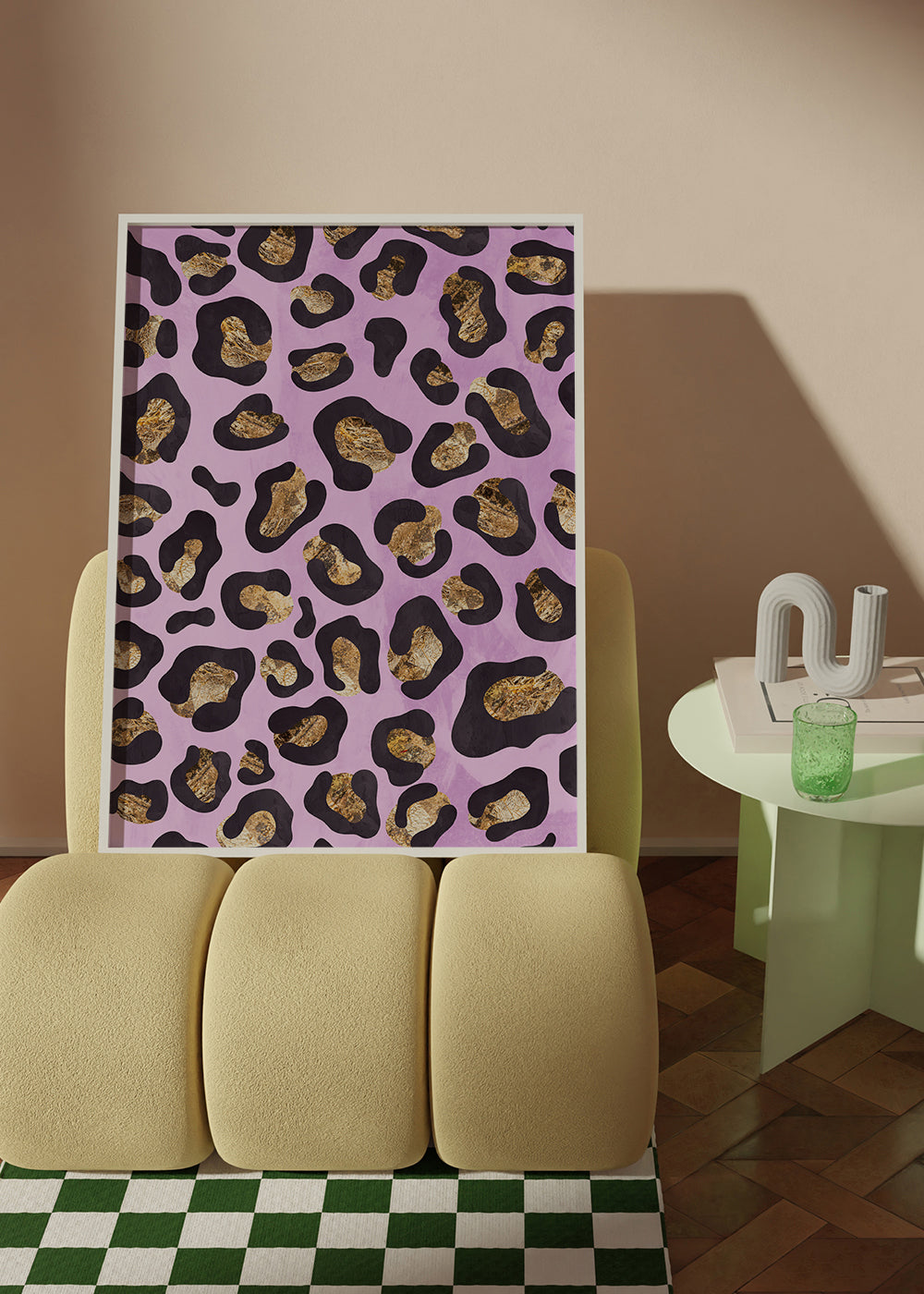 Gold Pink leopard print