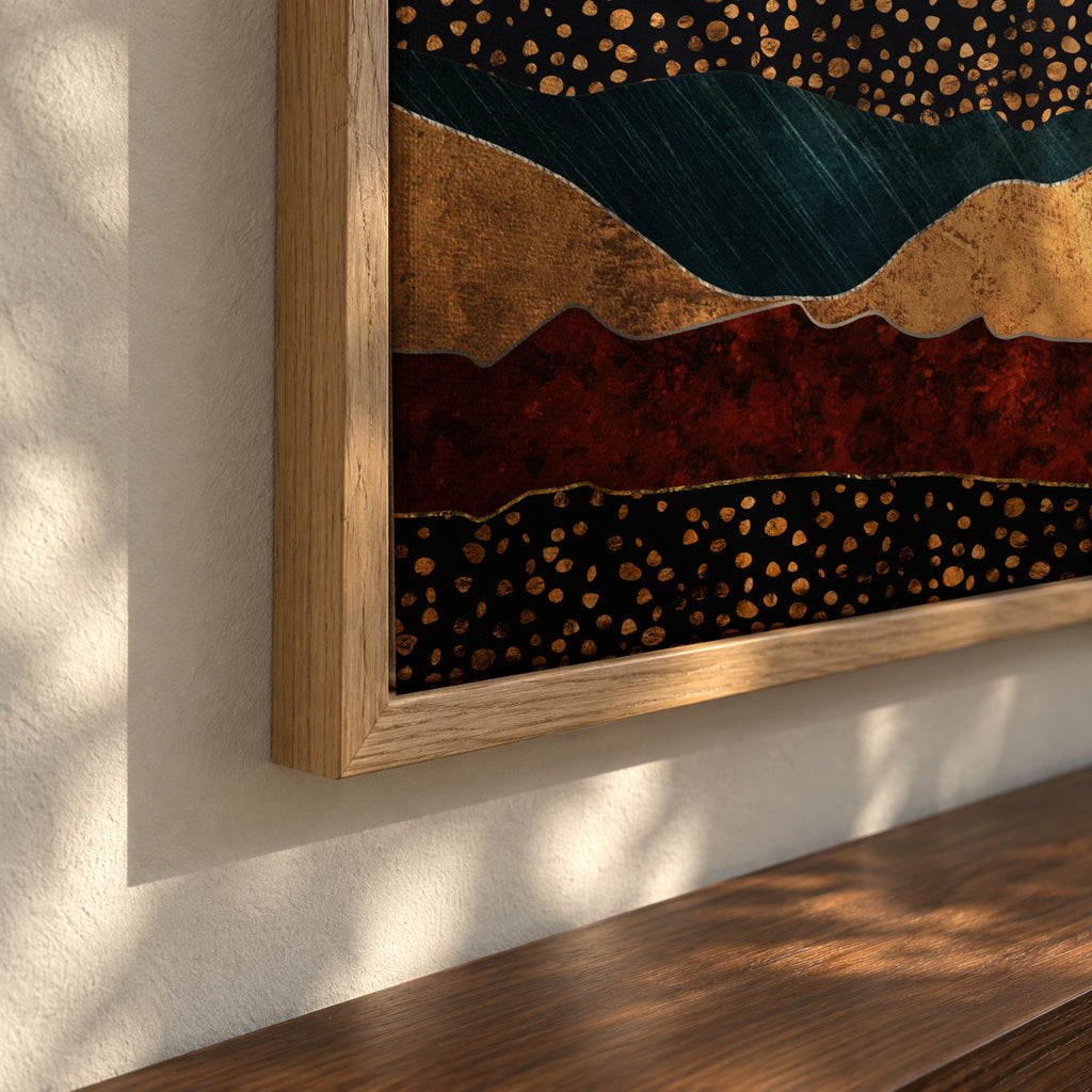 Amber Dusk Square - Framed canvas detail