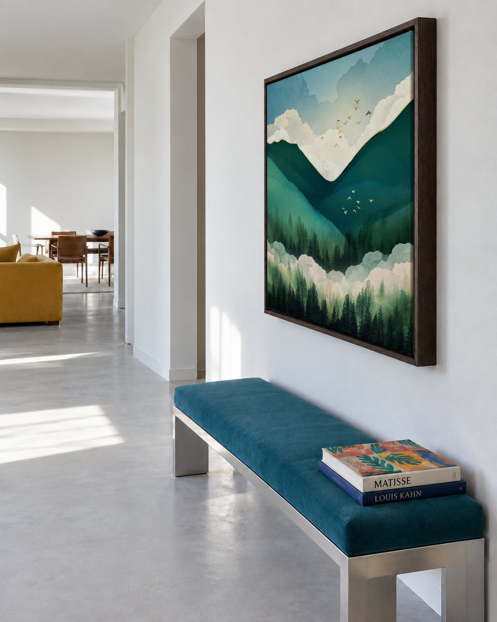 Emerald Hills Square - Framed canvas in an interior
