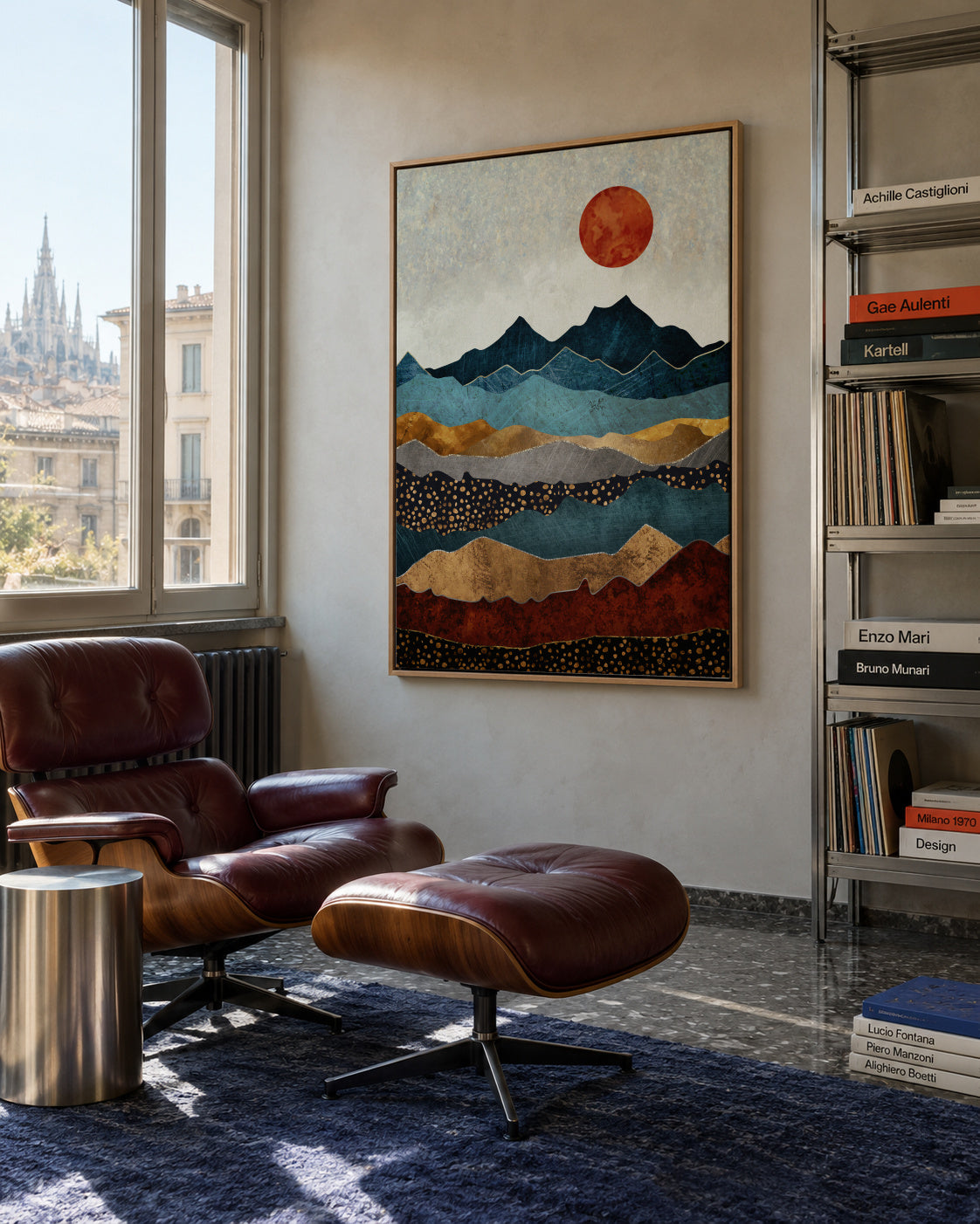 Amber Dusk - Framed canvas in an interior
