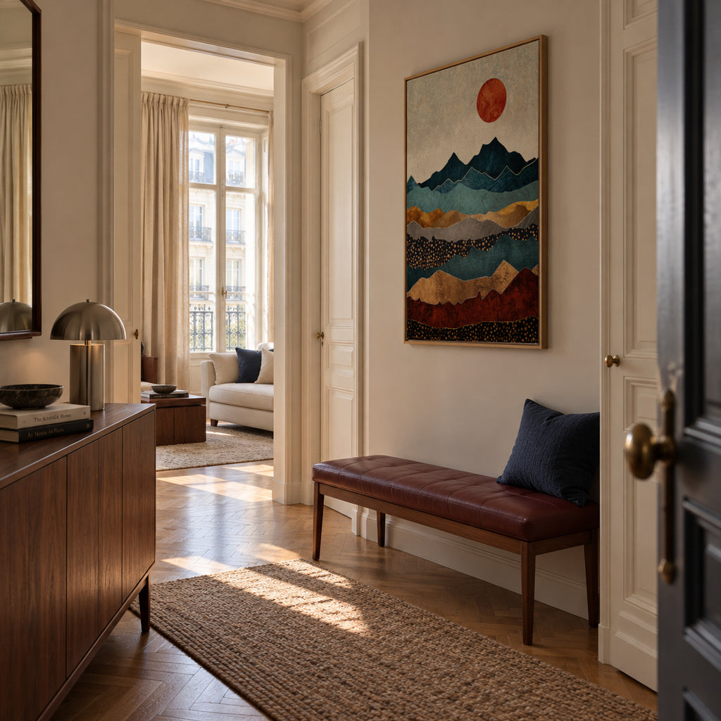 Amber Dusk - Framed canvas in an interior
