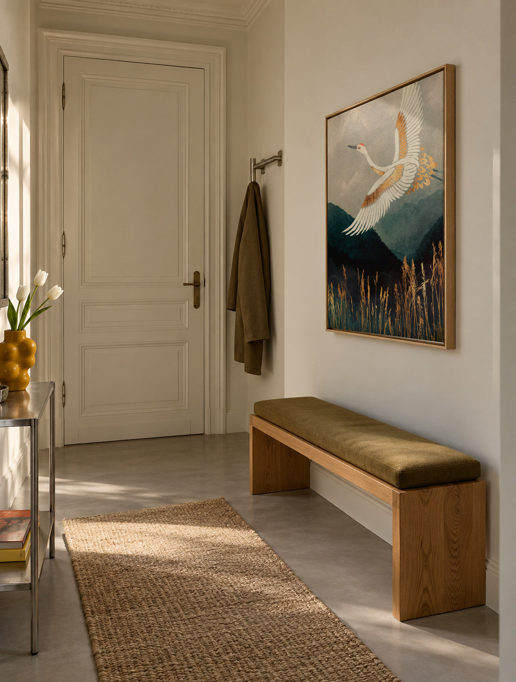 Elegant Flight - Framed canvas in an interior