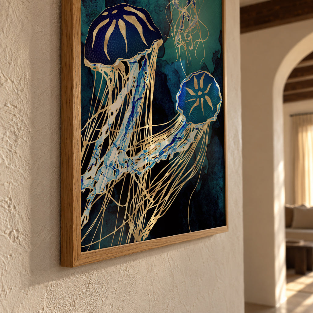 Metallic Jellyfish III - Framed poster detail