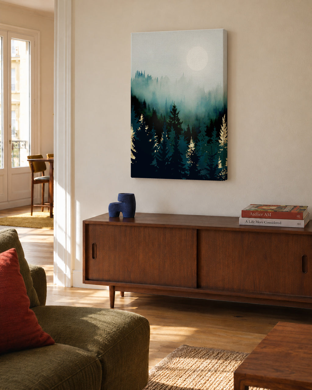 Forest Glow - Unframed canvas in an interior