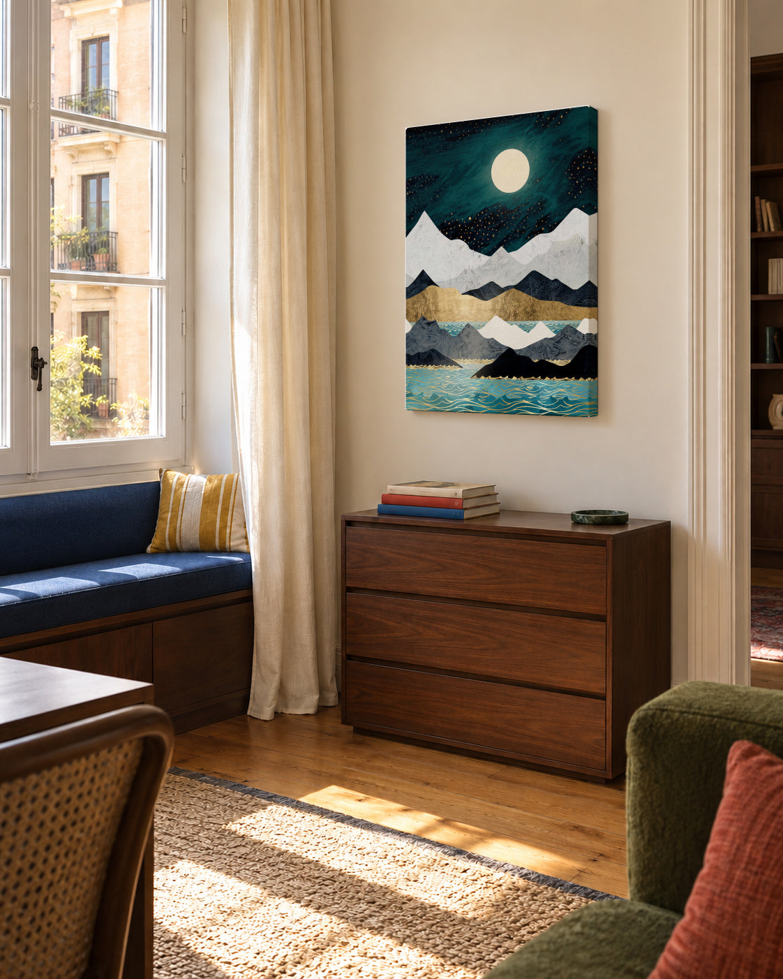 Ocean Stars - Unframed canvas in an interior