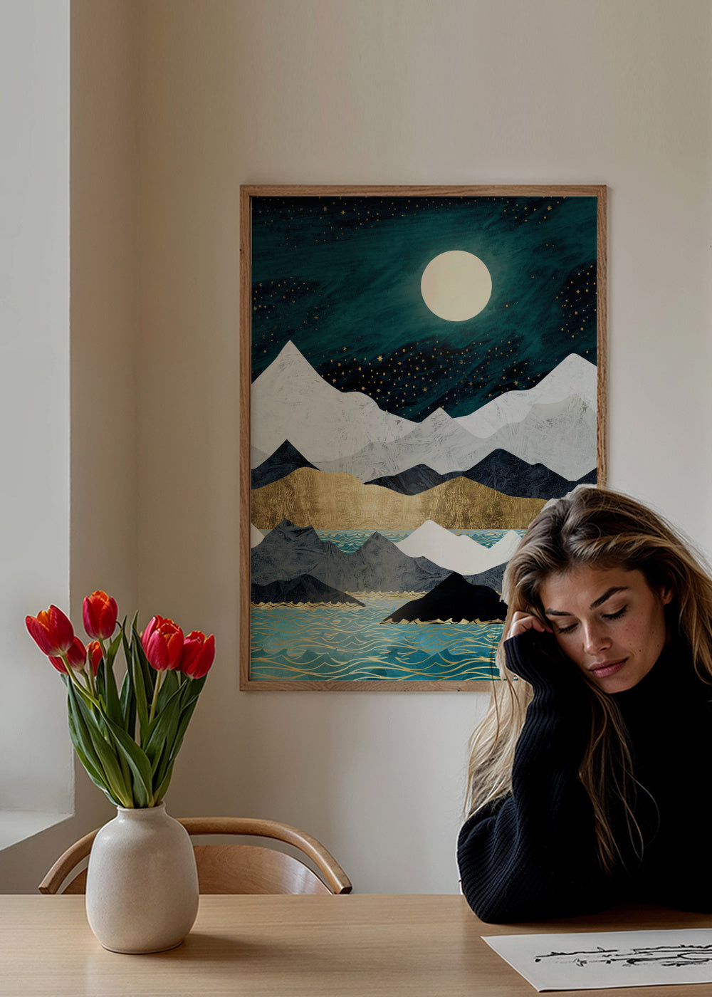 Ocean Stars - Framed poster in an interior